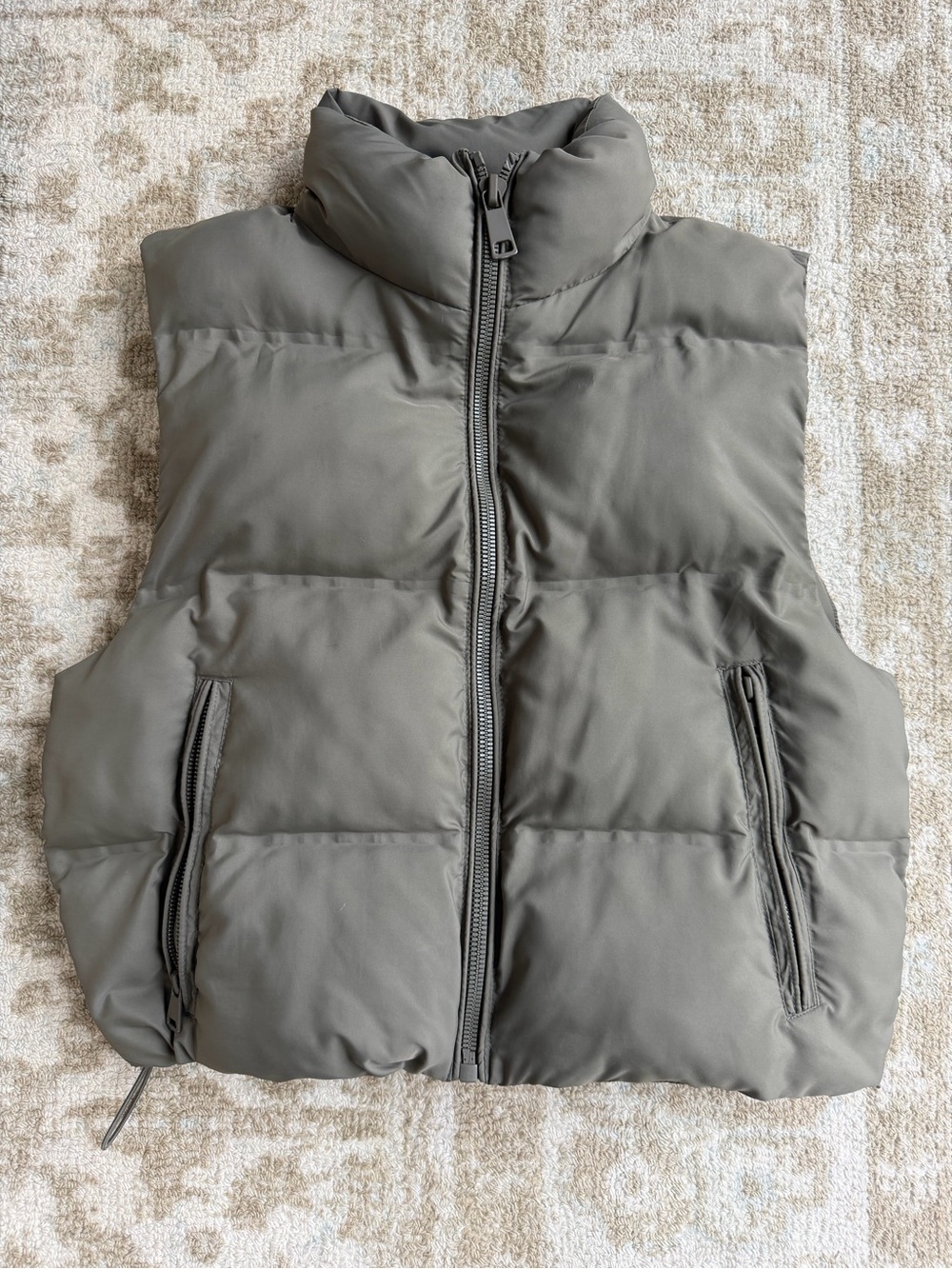 Zara Quilted Puffer Vest in Olive - Lightweight Layer